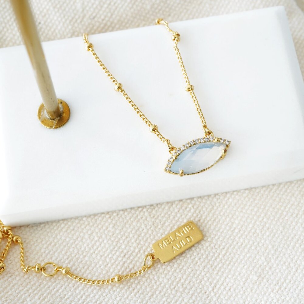 Anthropologie Melanie Auld Stone Pendant Necklace Moonstone